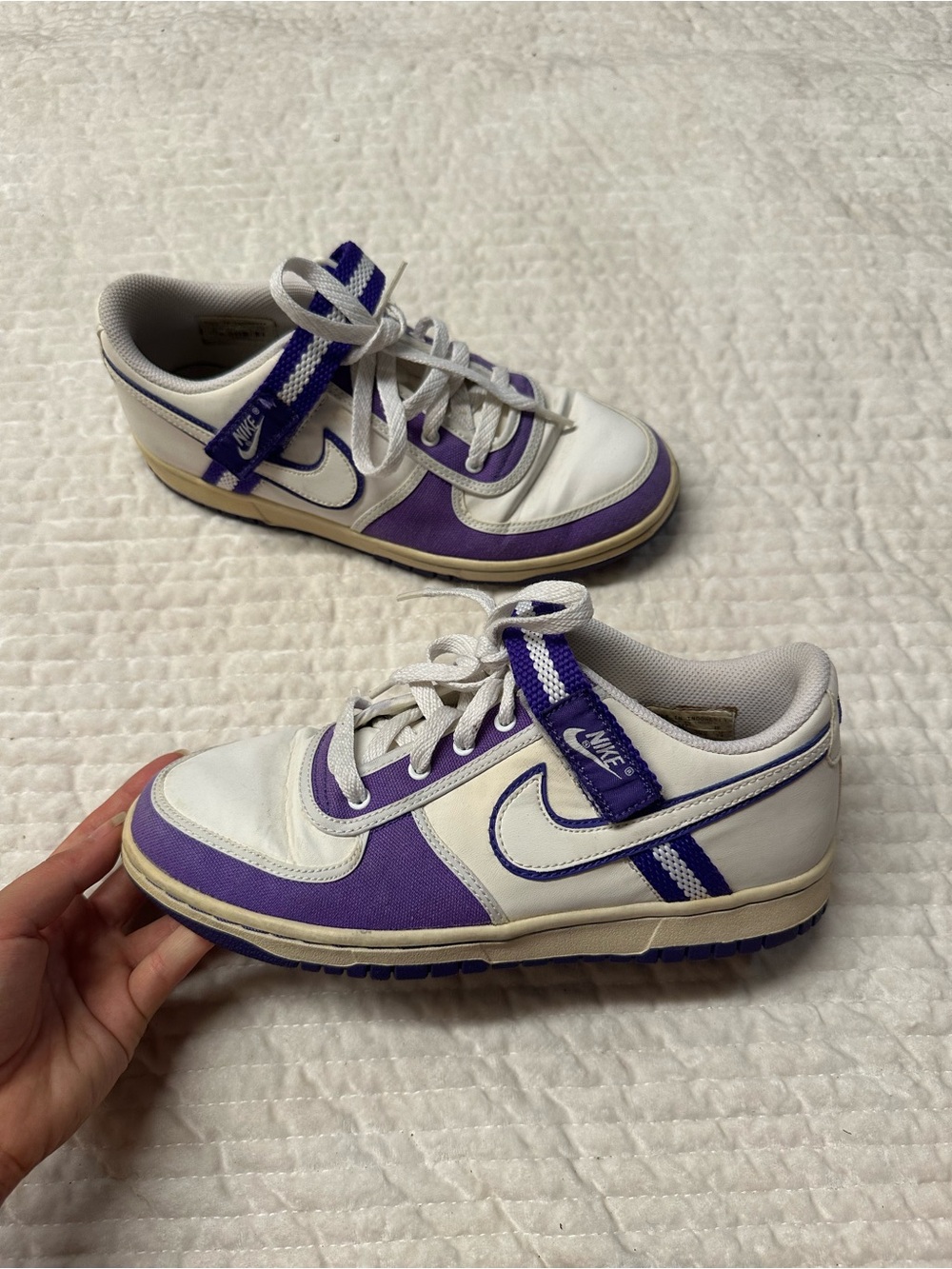 Nike Dunk Low White and Purple Sneakers